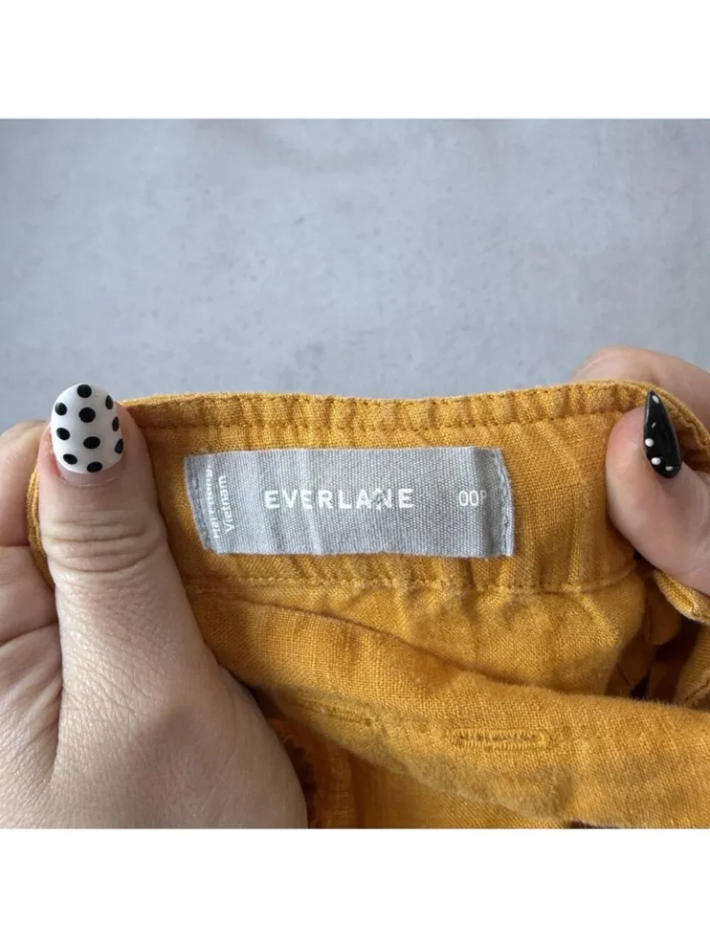 Everlane Jumpsuit Womens 00P Yellow Linen Square Neck Adjustable Straps Casual